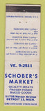 Matchbook Cover - Schober's Market Detroit MI