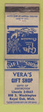 Matchbook Cover - Vera's Gift Shop Royal Oak MI WEAR