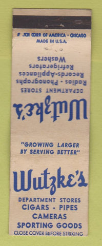 Matchbook Cover - Wutzke's Department Stores Detroit MI WEAR