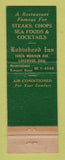 Matchbook Cover - Robinhood Inn Lakewood OH
