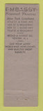 Matchbook Cover - Embassy Newsreel Theatres Movies Newark NJ WORN