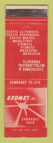 Matchbook Cover - Exomet Metallurgical Products Conneaut OH