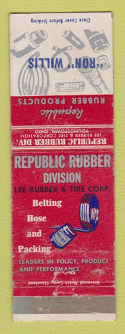 Matchbook Cover - Republic Rubber Lee Tires Ron Willis Youngstown OH