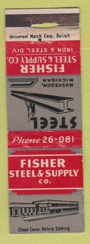 Matchbook Cover - Fisher Steel & Supply Muskegon MI POOR STRIKER