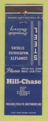 Matchbook Cover - Hill Chase Steel Baltimore MD WORN