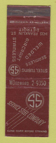 Matchbook Cover - Service Steel Company Detroit MI