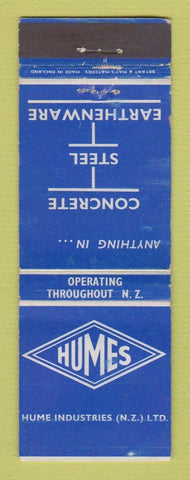 Matchbook Cover - Humes Concrete Steel New Zealand