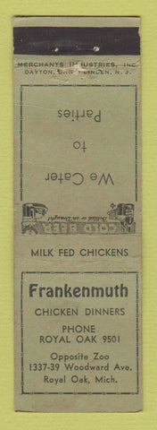 Matchbook Cover - Frankenmuth Restaurant Royal Oak MI MERCHANTS WEAR