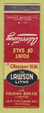Matchbook Cover - Lawson Litho Folding Box Montreal QC WEAR