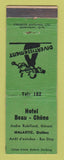 Matchbook Cover - Hotel Beau Chene Malartic QC GREEN WORN BACK #2