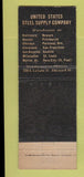 Matchbook Cover - USS United States Steel Supply