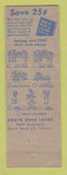 Matchbook Cover - South Bend Tools Lathes IN 1957