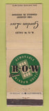 Matchbook Cover - ROW Window United Gordon Love Ferndale MI WEAR