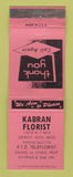 Matchbook Cover - Kabran Florist Flowers Detroit MI