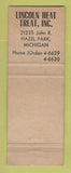 Matchbook Cover - Lincoln Heat Treat Hazel Park MI