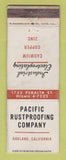 Matchbook Cover - Pacific Rustproofing Company Oakland CA WEAR