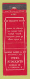 Matchbook Cover - Steel Stockists Liverpool UK England WEAR