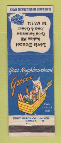 Matchbook Cover - Levis Doucet Grocery QC