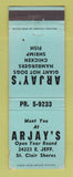 Matchbook Cover - Arjay's Hot Dogs ST Clair Shores MI WEAR