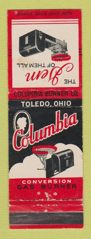 Matchbook Cover - Columbia Gas Burner Toledo OH WEAR