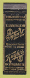 Matchbook Cover - Kugler's Restaurants Philadelphia PA WEAR