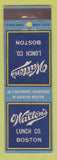 Matchbook Cover - Walton's Lunch Boston MA