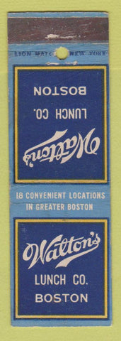 Matchbook Cover - Walton's Lunch Boston MA