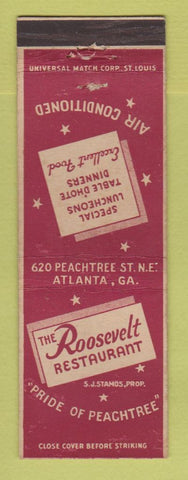 Matchbook Cover - Roosevelt Restaurant Atlanta GA