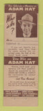 Matchbook Cover - Adam Hats Celebrity Contest