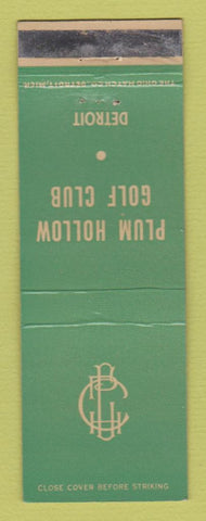 Matchbook Cover - Plum Hollow Golf Club Detroit MI WEAR
