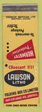 Matchbook Cover - Lawson Litho Folding Box Montreal QC