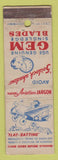 Matchbook Cover - Gem Razor Blades Flat Batting Naval Aviation Jargon WEAR