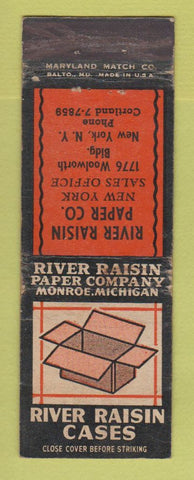 Matchbook Cover - River Raisin Paper Boxes New York City WEAR #1