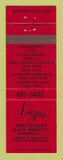 Matchbook Cover - Sorge's Restaurant Corning NY
