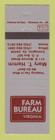 Matchbook Cover - Farm Bureau Covington VA Mary Hamm