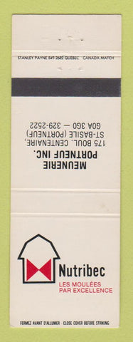 Matchbook Cover - Nutribec Meunerie Portneuf St Basile QC