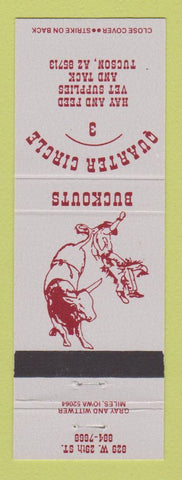 Matchbook Cover - Quarter Circle 3 Tucson AZ Hay Feed Vet Supply