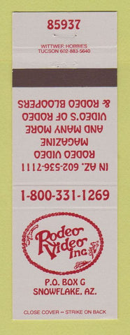 Matchbook Cover - Rodeo Video Snowflake AZ