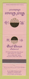 Matchbook Cover - East Ocean Restaurant Hallandale Boca Raton FL