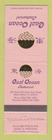 Matchbook Cover - East Ocean Restaurant Hallandale Boca Raton FL