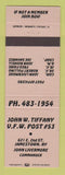 Matchbook Cover - John Tiffany VFW Post Jamestown NY