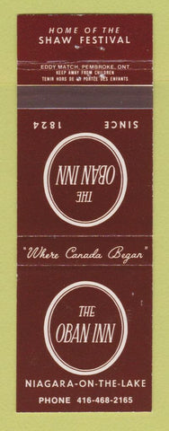 Matchbook Cover - The Oban Inn Niagara on the Lake ON Shaw Festival