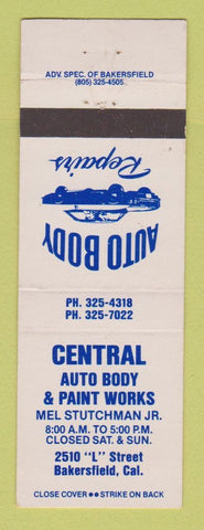 Matchbook Cover - Central Auto Body Paint Works Bakersfield CA