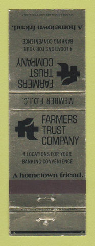Matchbook Cover - Farmers Trust Company Carlisle Camp Hill PA WEAR