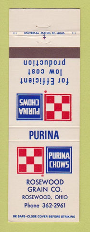 Matchbook Cover - Purina Feeds Chows Rosewood Grain OH