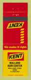 Matchbook Cover - Kent Feeds Mallard IA Agri Center