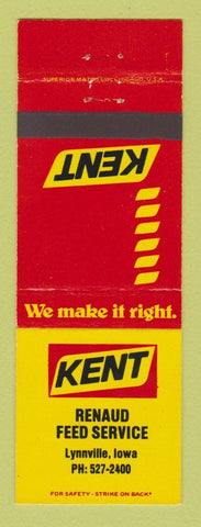 Matchbook Cover - Kent Feeds Renaud Service Lynnville IA