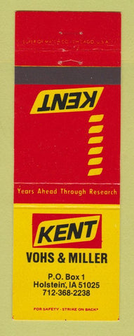 Matchbook Cover - Kent Feeds Vohs & Miller Holstein IA
