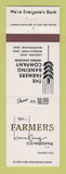 Matchbook Cover - Farmers Banking Company Lakeview OH Russells Point