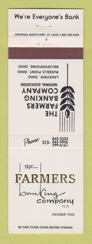 Matchbook Cover - Farmers Banking Company Lakeview OH Russells Point